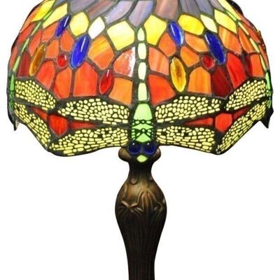 Red Dragonfly Tiffany Lamp 10"