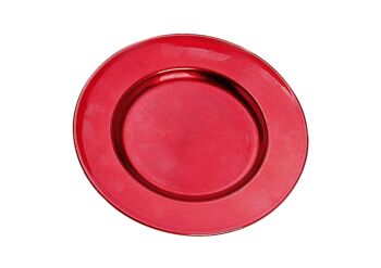 Assiette rouge en plastique