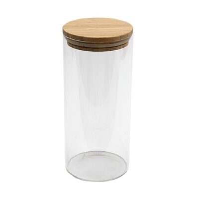 Glass Jar With Bamboo Lid 21cm