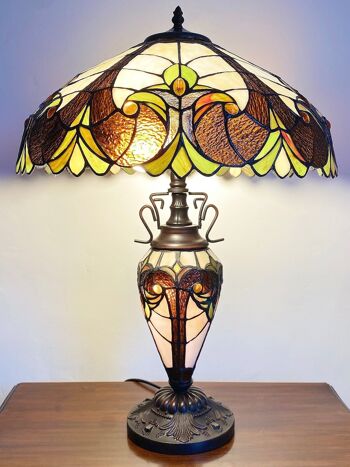 Lampe Double Tiffany Jaune 68cm 3