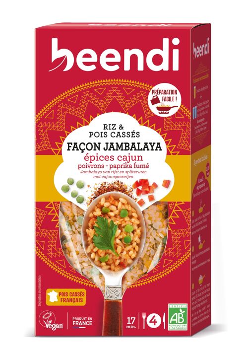 beendi Riz et pois cassés façon Jambalaya aux épices cajun 250g