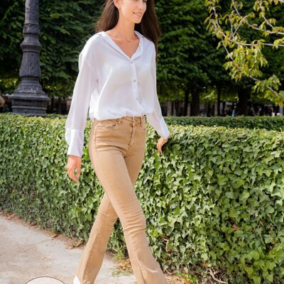 WOMEN'S FLARE PUSH-UP PANTS IN "Barbara" COLOR - BEIGE