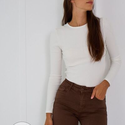 WOMEN'S FLARE PUSH-UP PANTS IN "Barbara" COLOR - BROWN