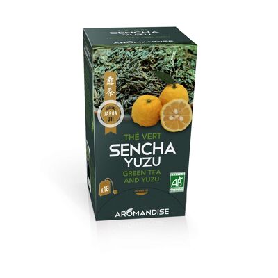 Grüner Tee Sencha und Yuzu in Aufgüssen