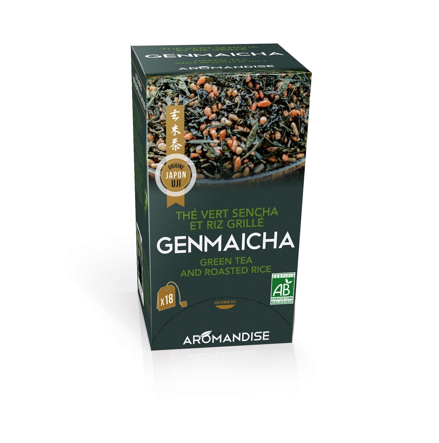 Green tea and Genmaicha rice in infusettes