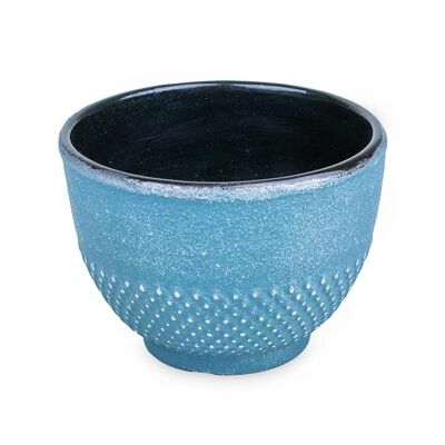 Tazza in ghisa blu e argento