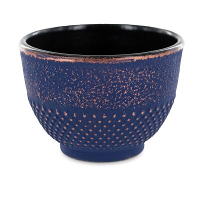 Tasse en fonte bleue et dorée