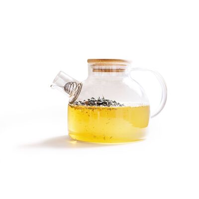 Glass teapot and bamboo lid 1L