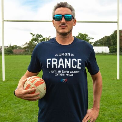 Rugby-T-Shirt – Ich unterstütze Frankreich und alle Mannschaften, die gegen die Engländer spielen