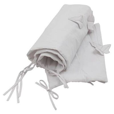 Parachoques de cama de hojas de lino de tiza