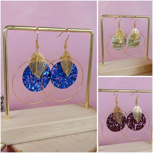 Boucles d'oreilles POMONA paillettes - 3 Coloris