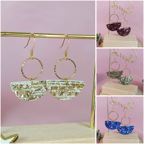 Boucles d'oreilles HINA paillettes - 4 Coloris