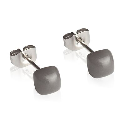 Geometric earrings small / graphite gray / upcycled & handmade