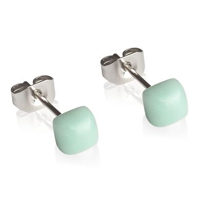 Geometric earrings small / mint green / upcycled & handmade