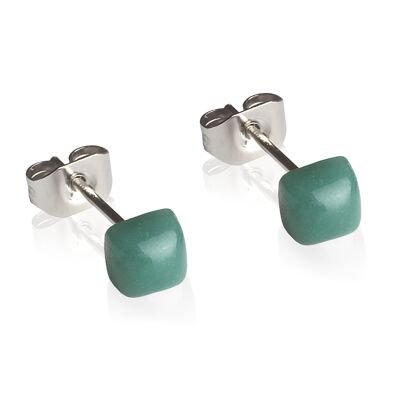 Geometric earrings small / malachite green / upcycled & handmade