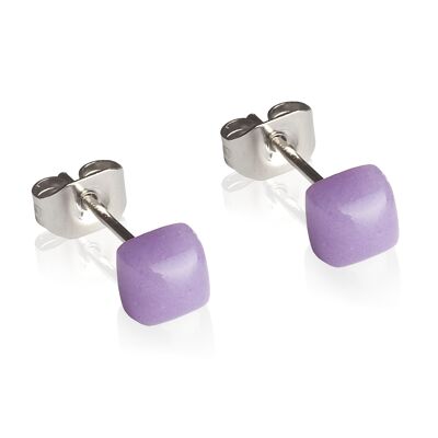 Geometrische Ohrringe klein / Lavendel / Upcycling & Handmade