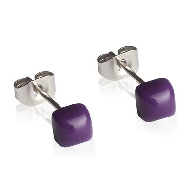 Geometric earrings small / amethyst purple / upcycled & handmade