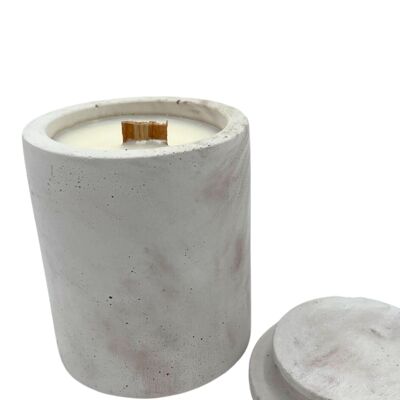 ETONI Candela profumata fatta a mano con vaso unico - tazza 220ml marmo marrone