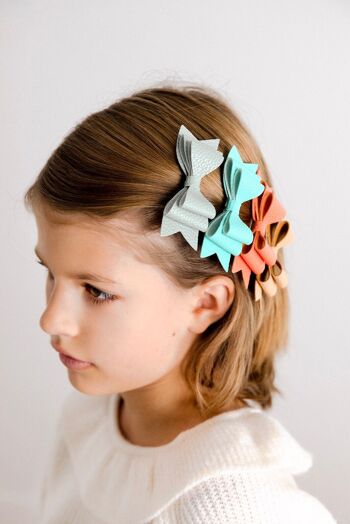 DELUXE BOW AND SNAP - SET OF 2 HAIR CLIPS 4