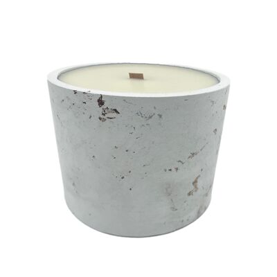 XXL outdoor scented candle in a pot made of organic soy wax with a burning time of over 200 hours - marble brown