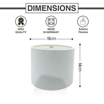 Bougie parfumée d'extérieur XXL dans un pot en cire de soja biologique avec une durée de combustion de plus de 200 heures - marron marbré 4