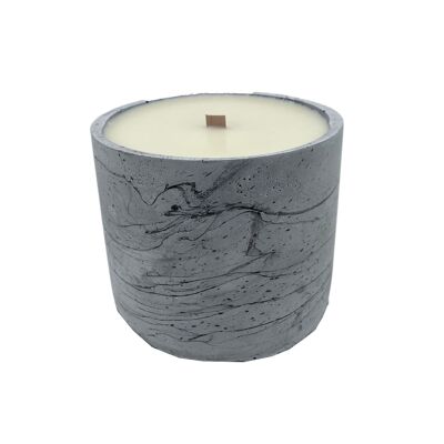 XXL outdoor scented candle in a pot made of organic soy wax with a burning time of over 200 hours - gray mottled