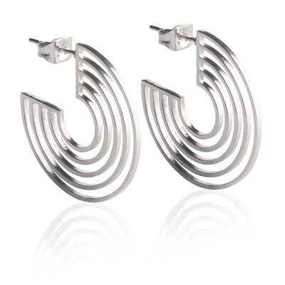 “Rainbow” hoop earrings made of stainless steel / silver / waterproof & durable