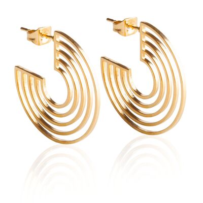 “Rainbow” hoop earrings made of stainless steel / gold / waterproof 18k gold plating