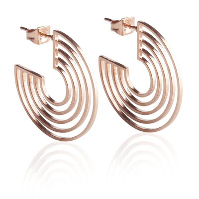 “Rainbow” hoop earrings made of stainless steel / rose gold / waterproof 18k gold plating