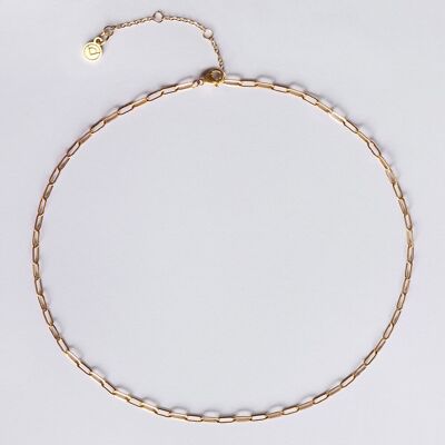 Filigree link chain in gold / waterproof 18k gold plating