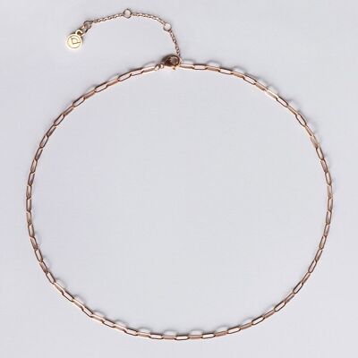 Filigree link chain in rose gold / waterproof gold plating