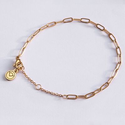 Pulsera de eslabones de filigrana en oro / baño de oro resistente al agua de 18k