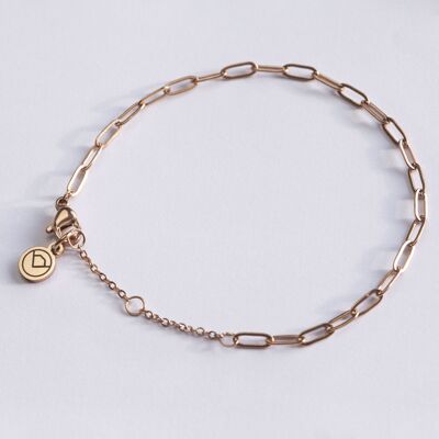 Filigree link bracelet in rose gold / waterproof gold plating