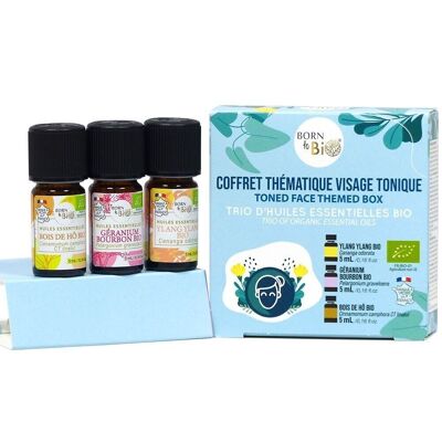 Coffret thématique visage tonique - Trio d'huiles essentielles certifiées BIO