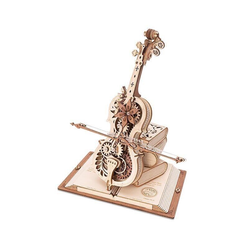 Music Box Wood DIY 3D Puzzle Magic Cello, Robotime, AMK63, 23.5×20.5×18.5cm