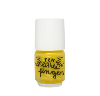 Vernis à ongles jaune pailleté 1