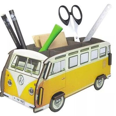 Boîte à stylos VW T1 - jaune en bois