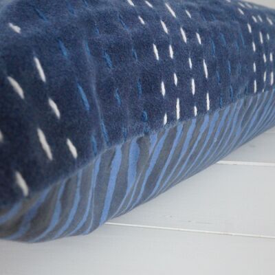 Velvet cushion “Navy stripes”