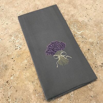 NEW BOUQUET GRAY cotton tea towel and hand towel