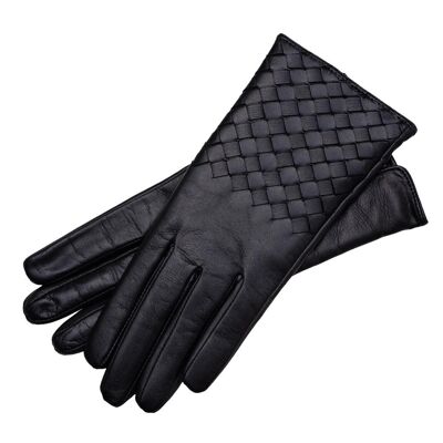 Trani schwarze Lederhandschuhe