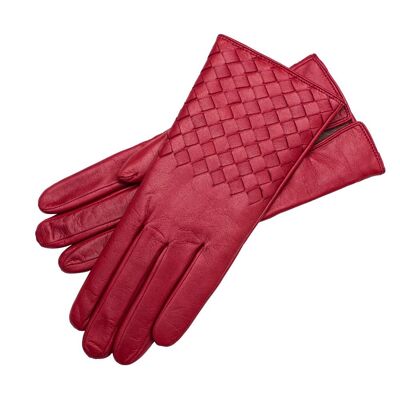 Gants en cuir rouge foncé Trani