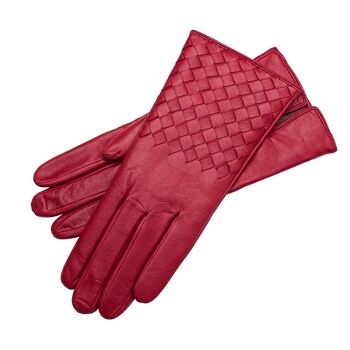 Gants en cuir rouge foncé Trani 6