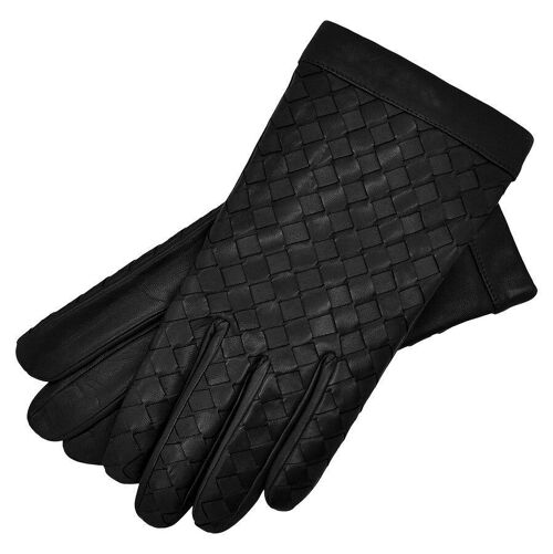 Amalfi black leather gloves