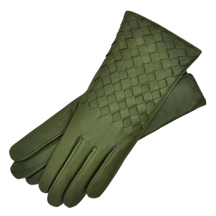 Womens green leather sale gloves