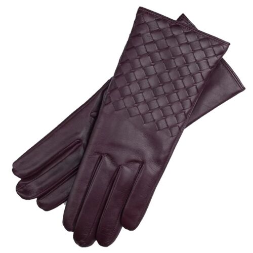 Trani Aubergine Leather Gloves