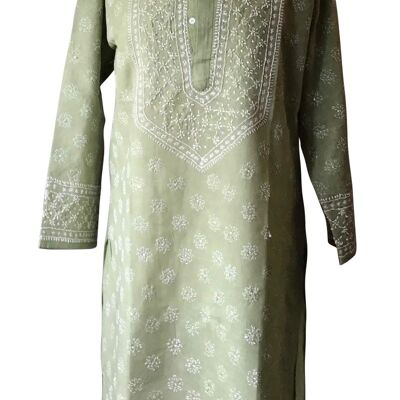 Caftan en coton brodé Valérie