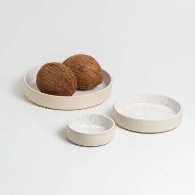 Servierschalen Weiß - 3er-Set - Schalen aus Keramik - Handgefertigt
