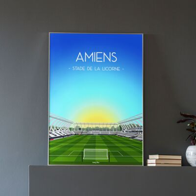 Cartel del estadio de fútbol de Amiens.