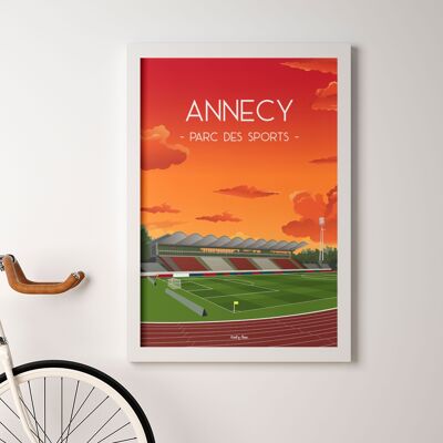 Cartel del parque deportivo de fútbol de Annecy.