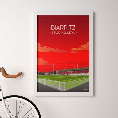 Poster dello stadio di rugby di Biarritz Aguilera
